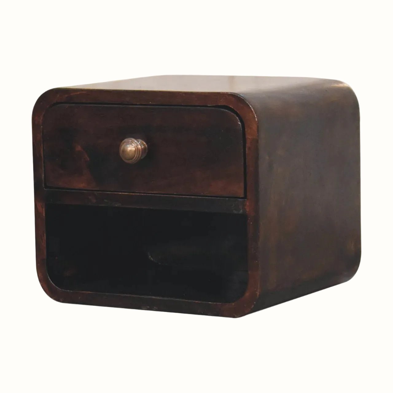 Hamade Open Wall Mounted Bedside Table, Small - California Walnut Bedside Tables - Bokel Home