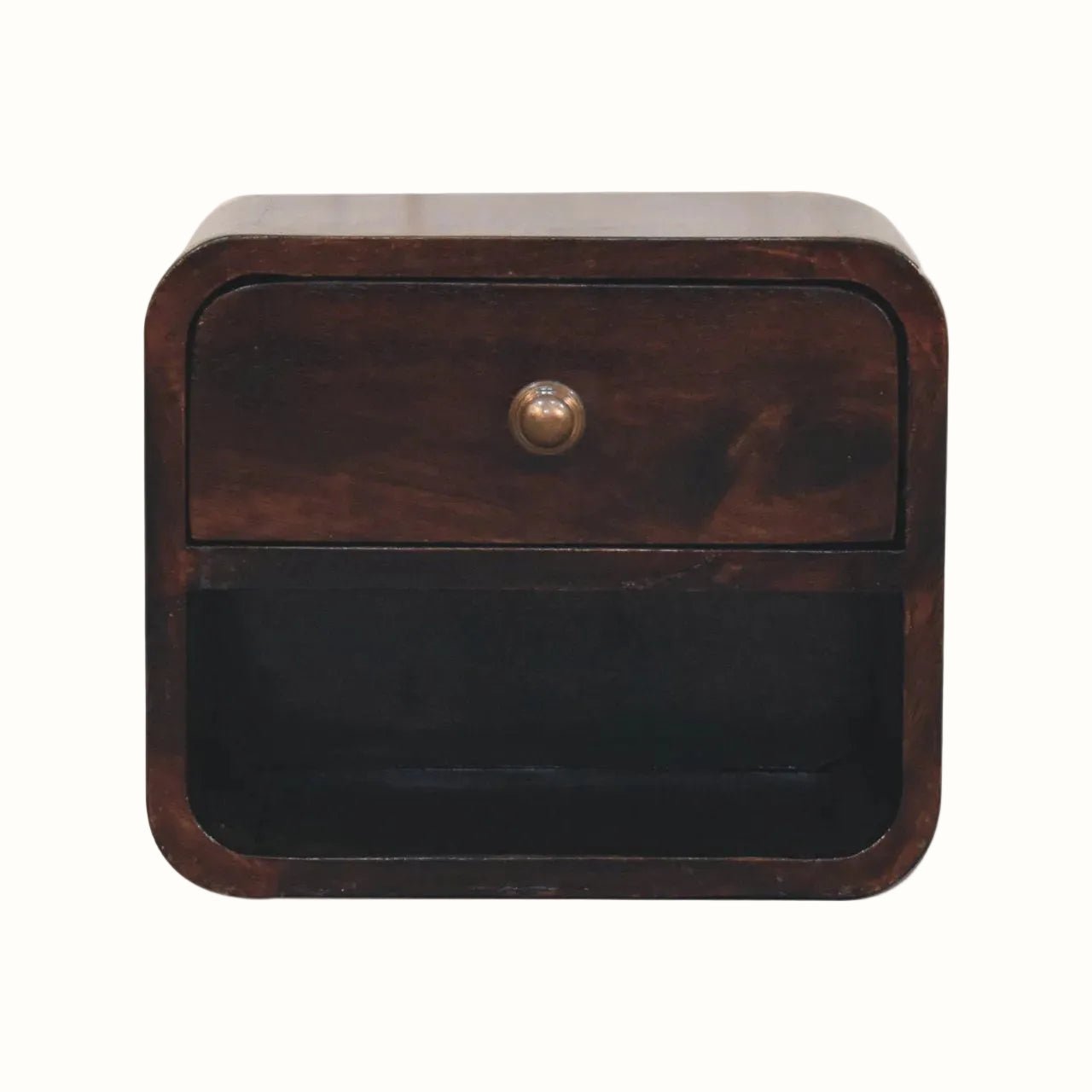 Hamade Open Wall Mounted Bedside Table, Small - California Walnut Bedside Tables - Bokel Home