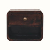 Hamade Open Wall Mounted Bedside Table, Small - California Walnut Bedside Tables - Bokel Home
