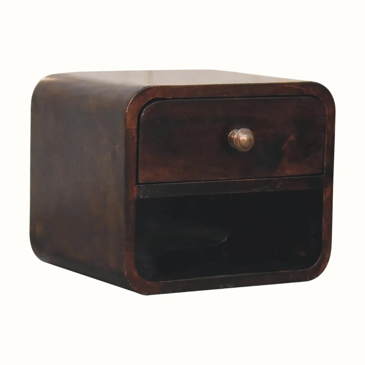 Hamade Open Wall Mounted Bedside Table, Small - California Walnut Bedside Tables - Bokel Home