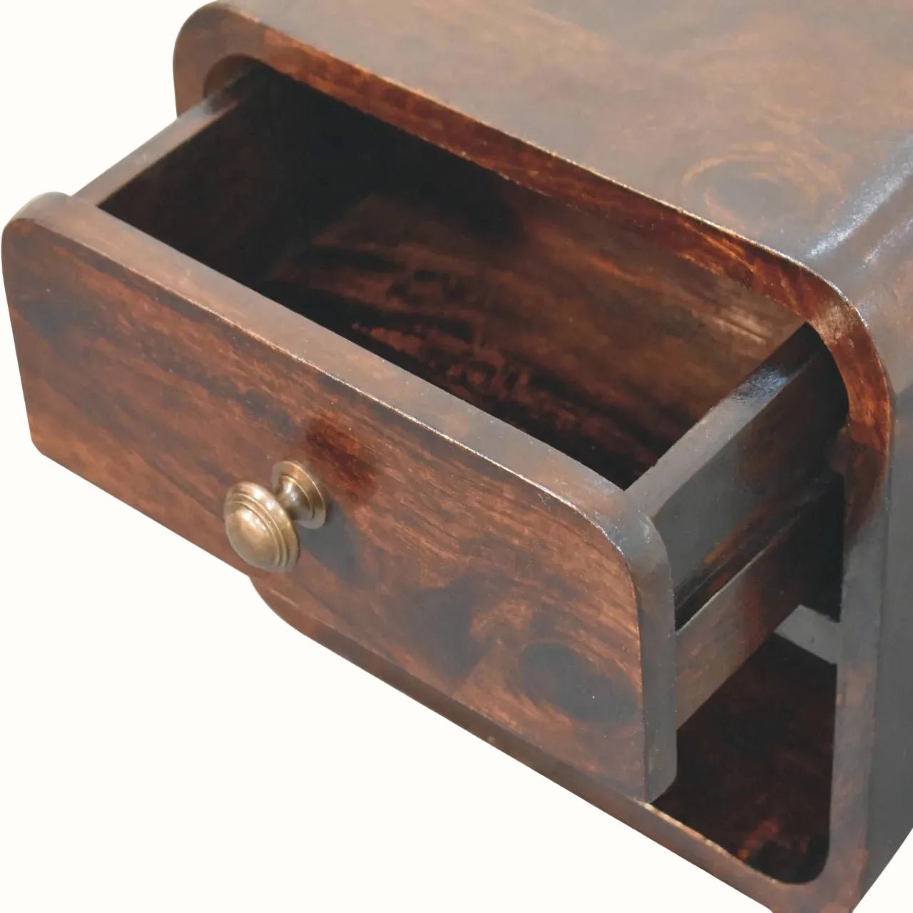 Hamade Open Wall Mounted Bedside Table, Small - California Walnut Bedside Tables - Bokel Home