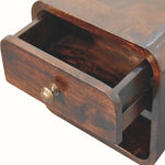 Hamade Open Wall Mounted Bedside Table, Small - California Walnut Bedside Tables - Bokel Home