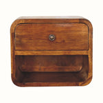 Hamade Open Wall Mounted Bedside Table, Small - Chestnut Bedside Tables - Bokel Home
