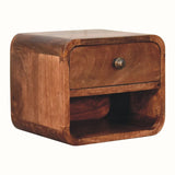 Hamade Open Wall Mounted Bedside Table, Small - Honey Caramel Bedside Tables - Bokel Home