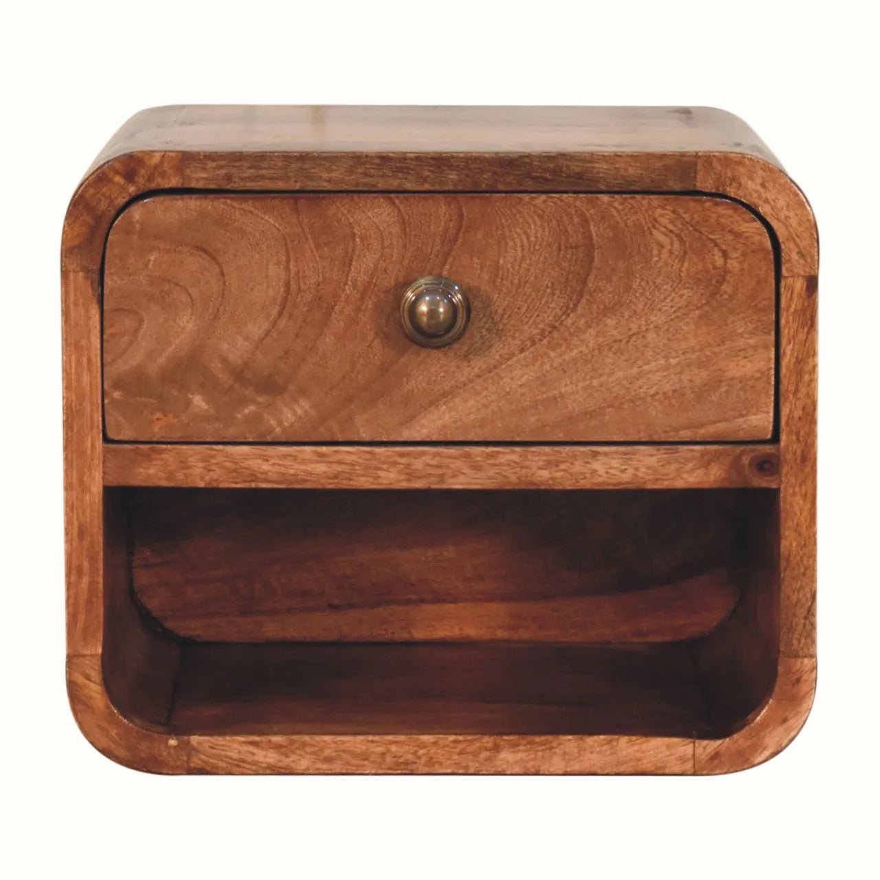 Hamade Open Wall Mounted Bedside Table, Small - Honey Caramel Bedside Tables - Bokel Home