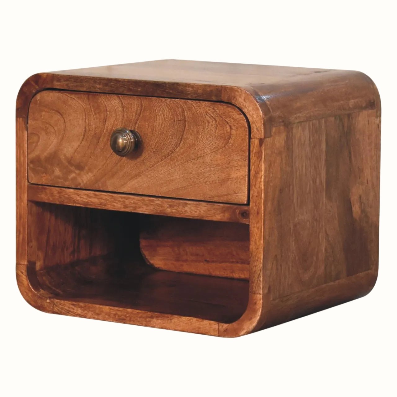 Hamade Open Wall Mounted Bedside Table, Small - Honey Caramel Bedside Tables - Bokel Home