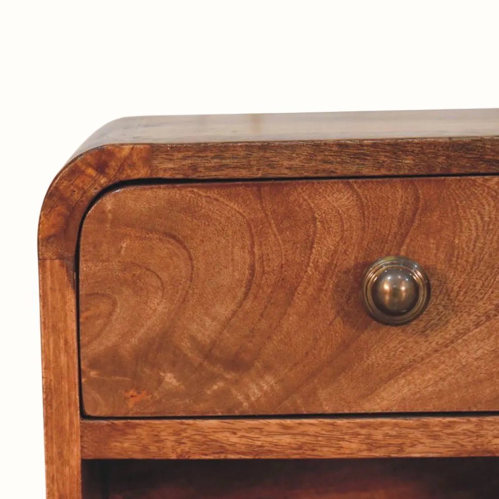 Hamade Open Wall Mounted Bedside Table, Small - Honey Caramel Bedside Tables - Bokel Home