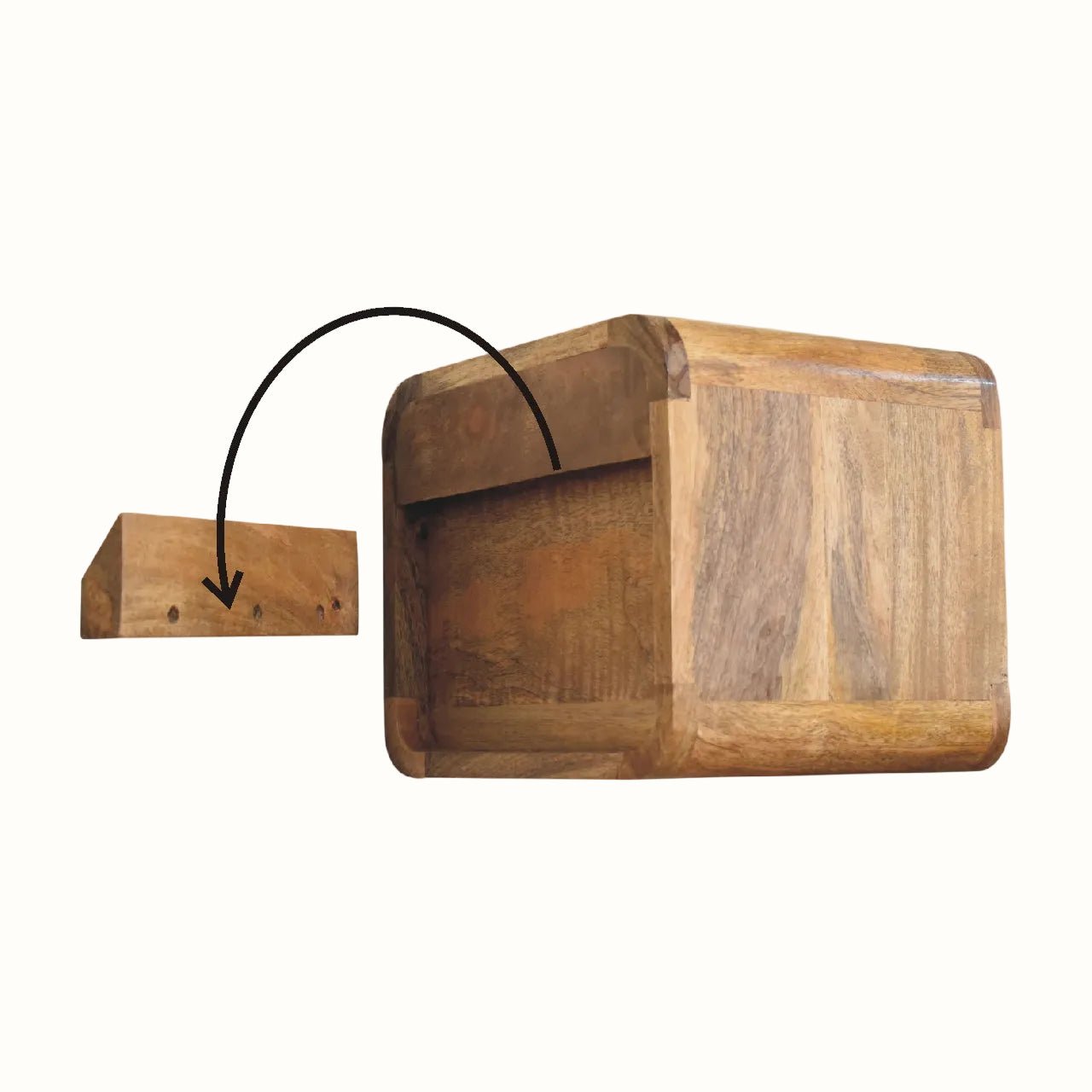 Hamade Open Wall Mounted Bedside Table, Small - Natural Bedside Tables - Bokel Home