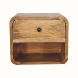 Hamade Open Wall Mounted Bedside Table, Small - Natural Bedside Tables - Bokel Home