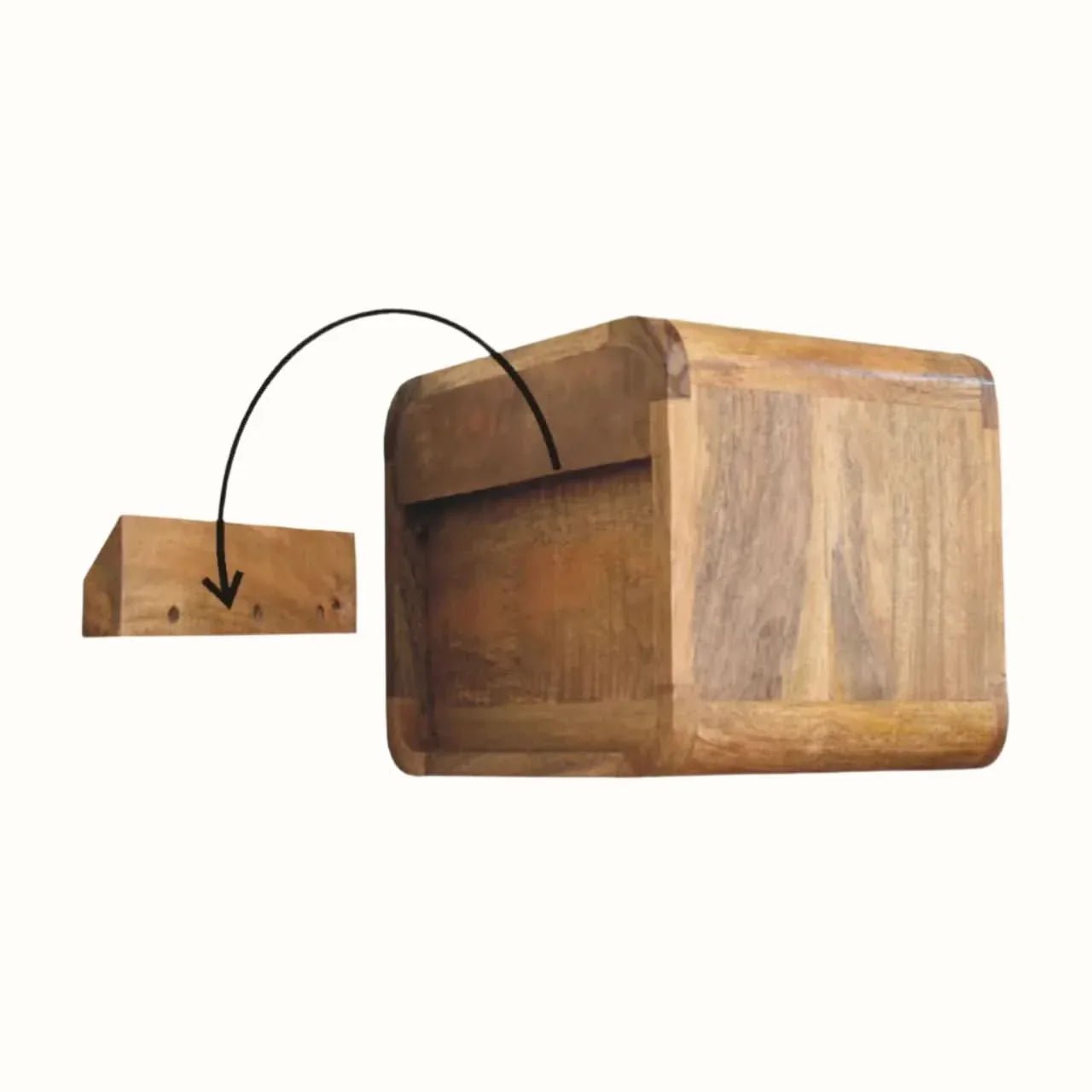 Hamade Open Wall - Mounted Bedside Table, Small - Natural - Bokel Home