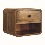 Hamade Open Wall Mounted Bedside Table, Small - Natural Bedside Tables - Bokel Home