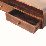 Hamade Open Wall-Mounted Console Table Medium- California Walnut Console Tables - Bokel Home