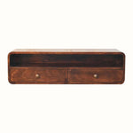Hamade Open Wall-Mounted Console Table Medium- California Walnut Console Tables - Bokel Home