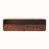 Hamade Open Wall-Mounted Console Table Medium- California Walnut Console Tables - Bokel Home