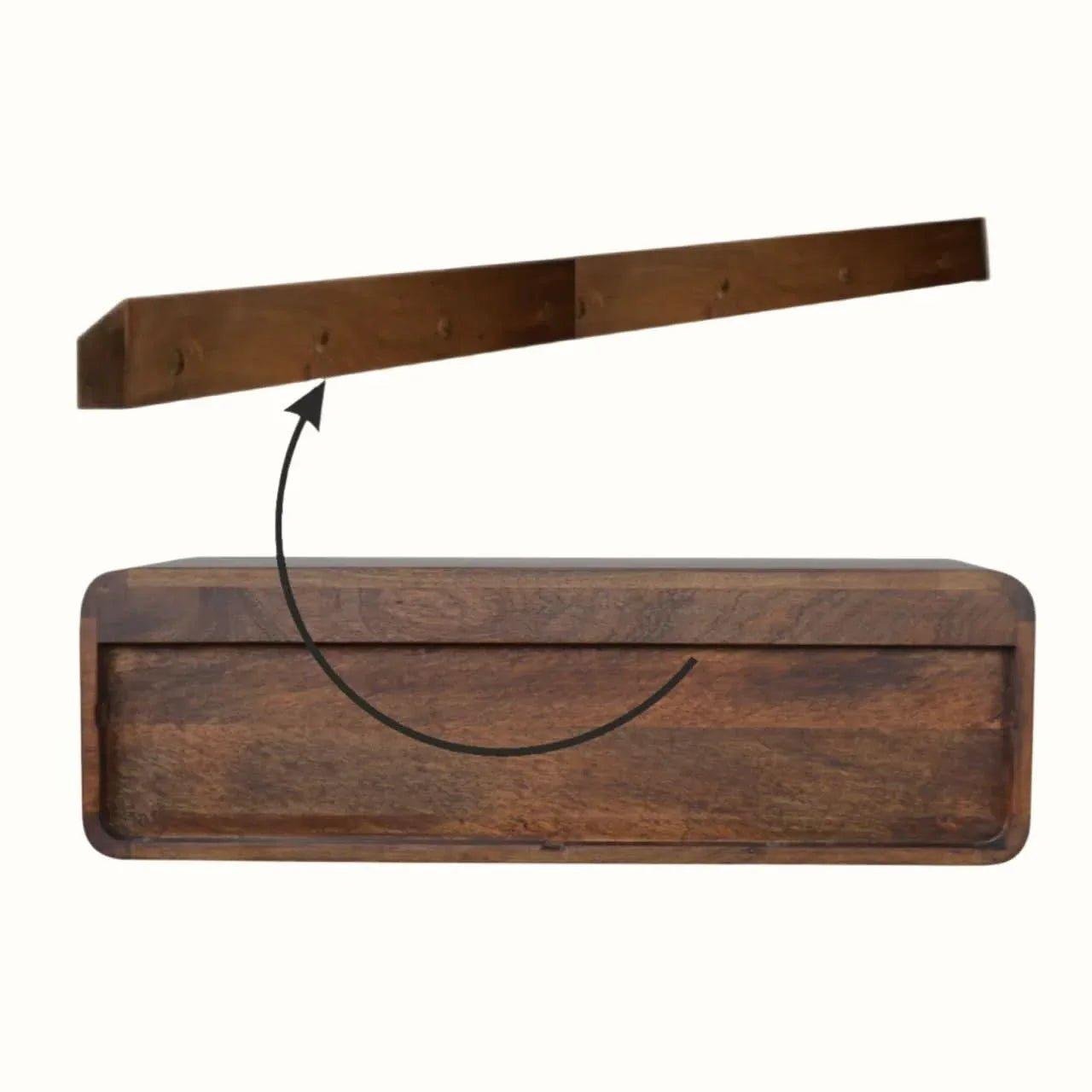 Hamade Open Wall-Mounted Console Table, Medium - Chestnut Console Tables - Bokel Home
