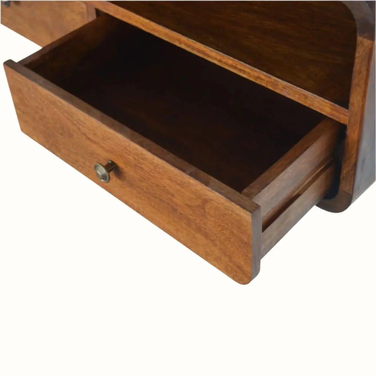 Hamade Open Wall-Mounted Console Table, Medium - Chestnut Console Tables - Bokel Home