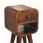 Hamade Reverse Open Bedside Table, Mini - Chestnut Bedside Tables - Bokel Home