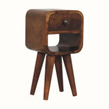 Hamade Reverse Open Bedside Table, Mini - Chestnut Bedside Tables - Bokel Home
