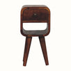 Hamade Reverse Open Bedside Table, Mini - Chestnut Bedside Tables - Bokel Home
