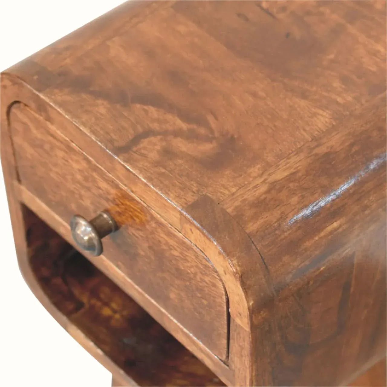 Hamade Reverse Open Bedside Table, Mini - Chestnut Bedside Tables - Bokel Home