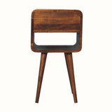 Hamade Reverse Open Bedside Table, Small - Chestnut Bedside Tables - Bokel Home