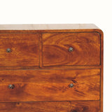 Hamade Tall Chest of 5 Drawers, Small - Chestnut Chest of Drawers - Bokel Home