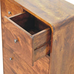 Hamade Tall Chest of 5 Drawers, Small - Chestnut Chest of Drawers - Bokel Home