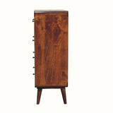 Hamade Tall Chest of 5 Drawers, Small - Chestnut Chest of Drawers - Bokel Home