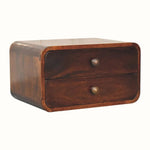 Hamade Wall Mounted 2 Drawer Bedside Table - California Walnut Bedside Tables - Bokel Home