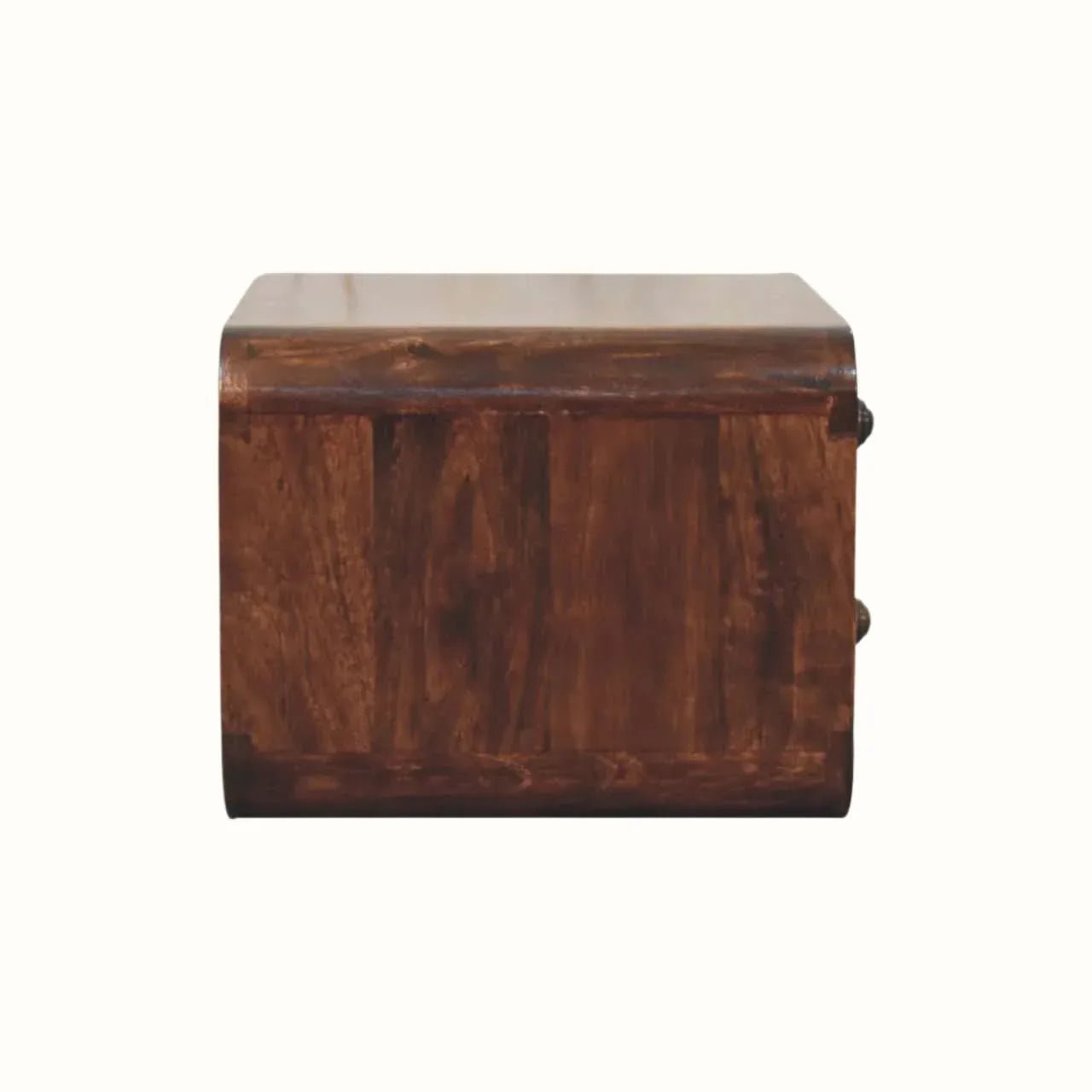Hamade Wall Mounted 2 Drawer Bedside Table - California Walnut Bedside Tables - Bokel Home