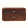 Hamade Wall Mounted 2 Drawer Bedside Table - California Walnut Bedside Tables - Bokel Home
