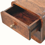 Hamade Wall Mounted 2 Drawer Bedside Table, Small - Honey Caramel Bedside Tables - Bokel Home