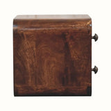 Hamade Wall Mounted 2 Drawer Bedside Table, Small - Honey Caramel Bedside Tables - Bokel Home