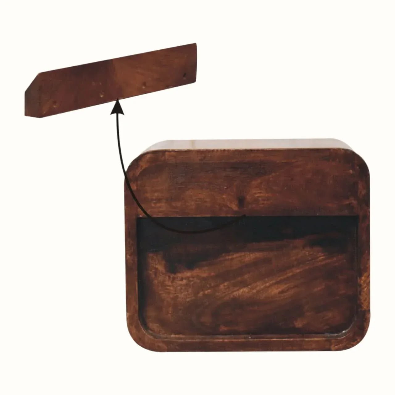 Hamade Wall Mounted 2 Drawer Bedside Table, Small - Honey Caramel Bedside Tables - Bokel Home