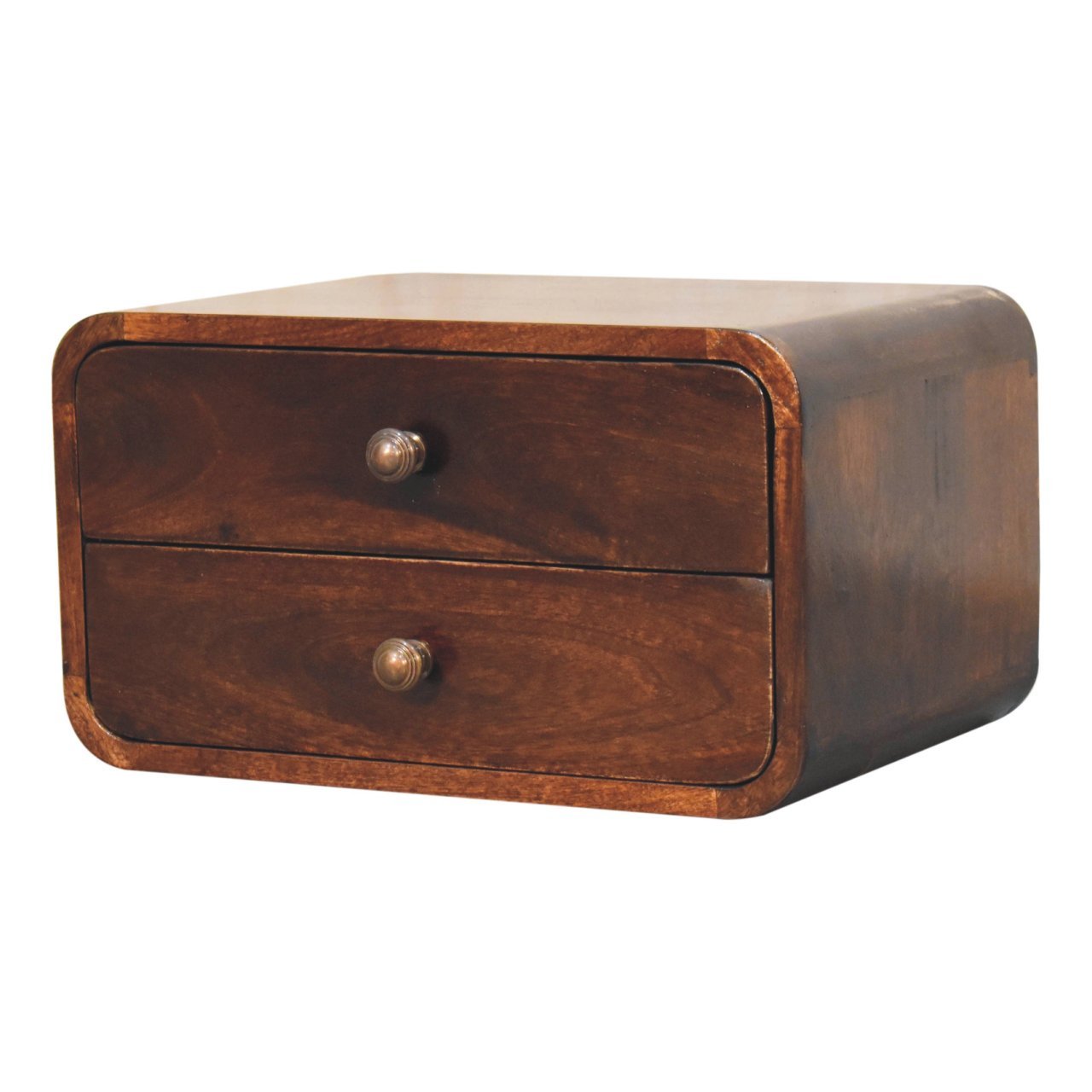Hamade Wall Mounted Bedside Table, Medium - California Walnut Bedside Tables - Bokel Home