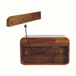 Hamade Wall Mounted Bedside Table, Medium - Chestnut Bedside Tables - Bokel Home