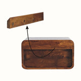 Hamade Wall Mounted Bedside Table, Medium - Chestnut Bedside Tables - Bokel Home