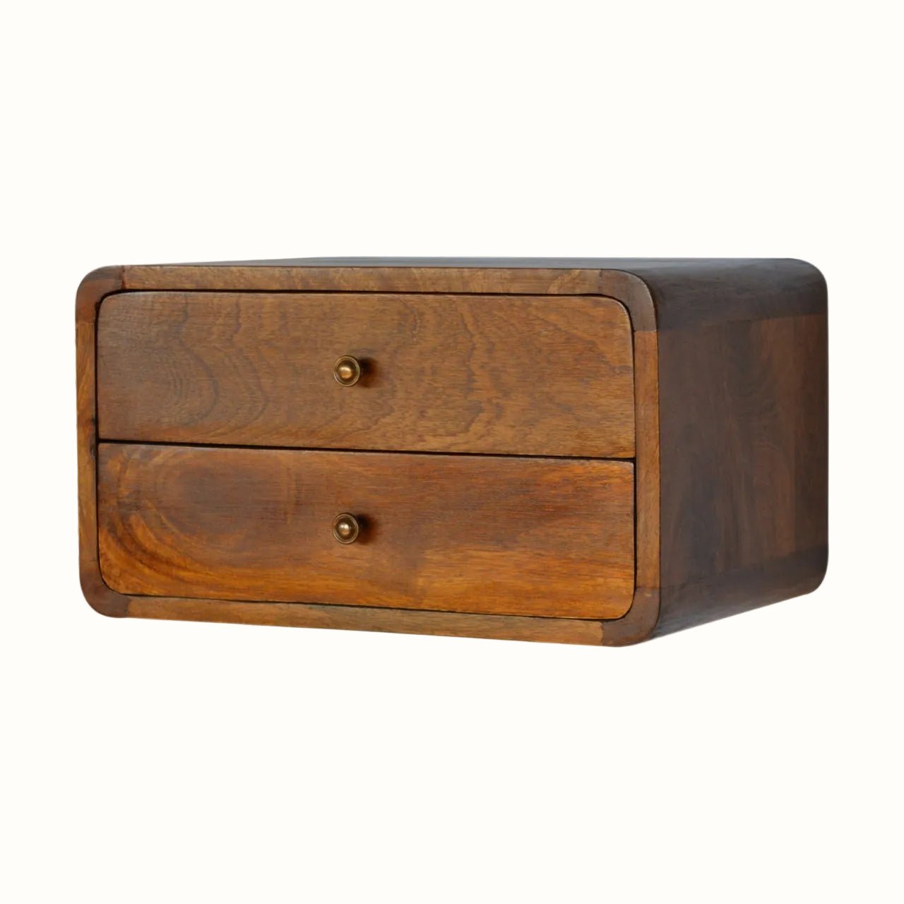 Hamade Wall Mounted Bedside Table, Medium - Chestnut Bedside Tables - Bokel Home