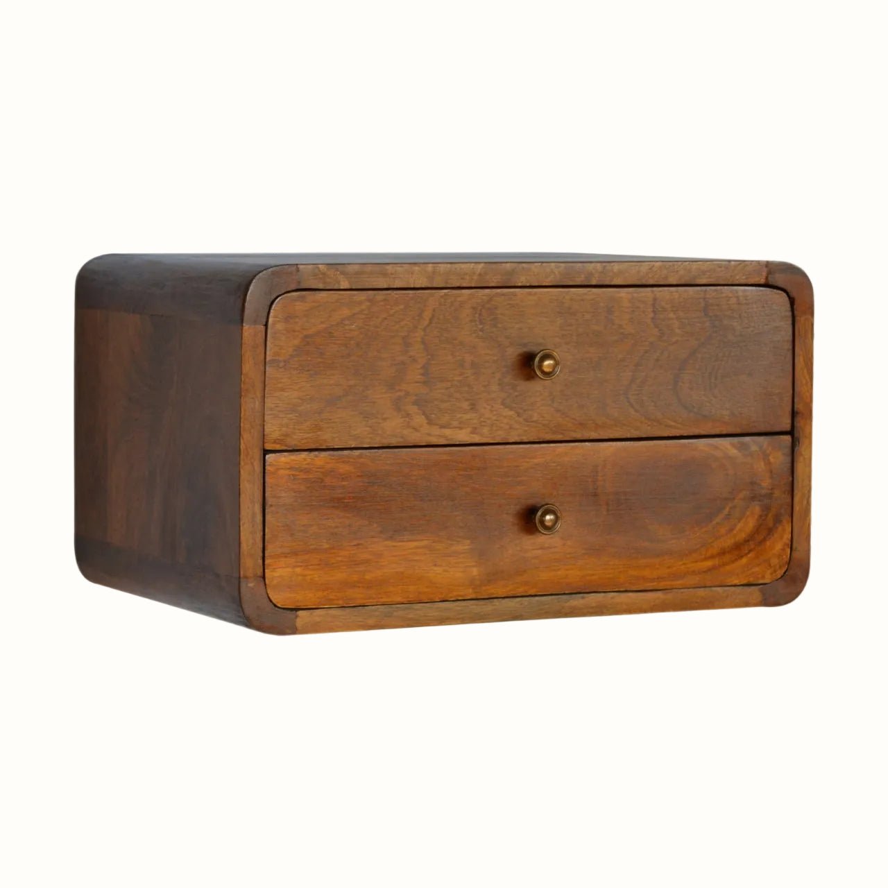 Hamade Wall Mounted Bedside Table, Medium - Chestnut Bedside Tables - Bokel Home