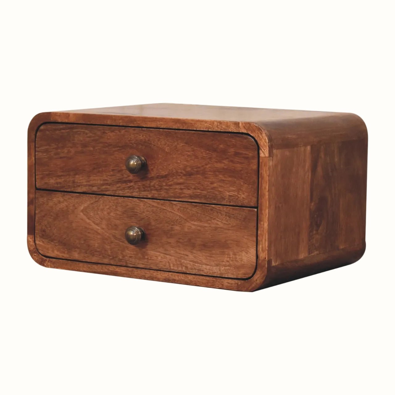 Hamade Wall Mounted Bedside Table, Medium - Honey Caramel Bedside Tables - Bokel Home