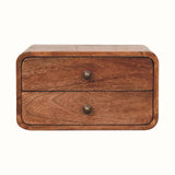 Hamade Wall Mounted Bedside Table, Medium - Honey Caramel Bedside Tables - Bokel Home