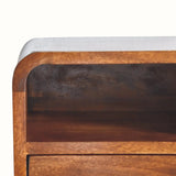 Hamade Wall Mounted Bedside Table, Small - Chestnut Bedside Tables - Bokel Home