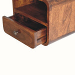 Hamade Wall Mounted Bedside Table, Small - Chestnut Bedside Tables - Bokel Home