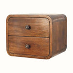 Hamade Wall Mounted Bedside Table, Small - Chestnut Bedside Tables - Bokel Home