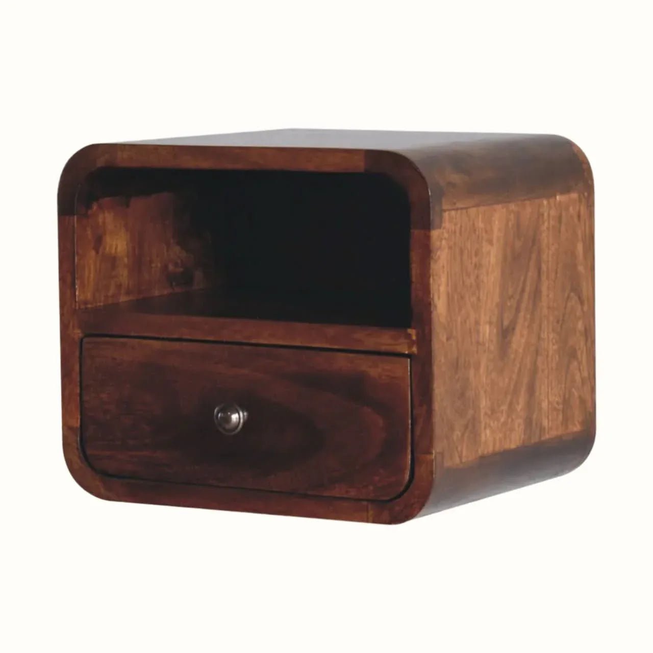 Hamade Wall - Mounted Bedside Table, Small - Chestnut - Bokel Home