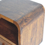 Hamade Wall Mounted Bedside Table, Small - Chestnut Bedside Tables - Bokel Home