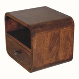 Hamade Wall Mounted Bedside Table, Small - Chestnut Bedside Tables - Bokel Home