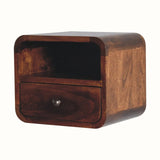 Hamade Wall Mounted Bedside Table, Small - Chestnut Bedside Tables - Bokel Home