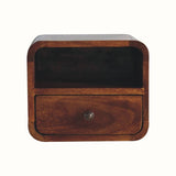 Hamade Wall Mounted Bedside Table, Small - Chestnut Bedside Tables - Bokel Home