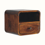 Hamade Wall Mounted Bedside Table, Small - Chestnut Bedside Tables - Bokel Home